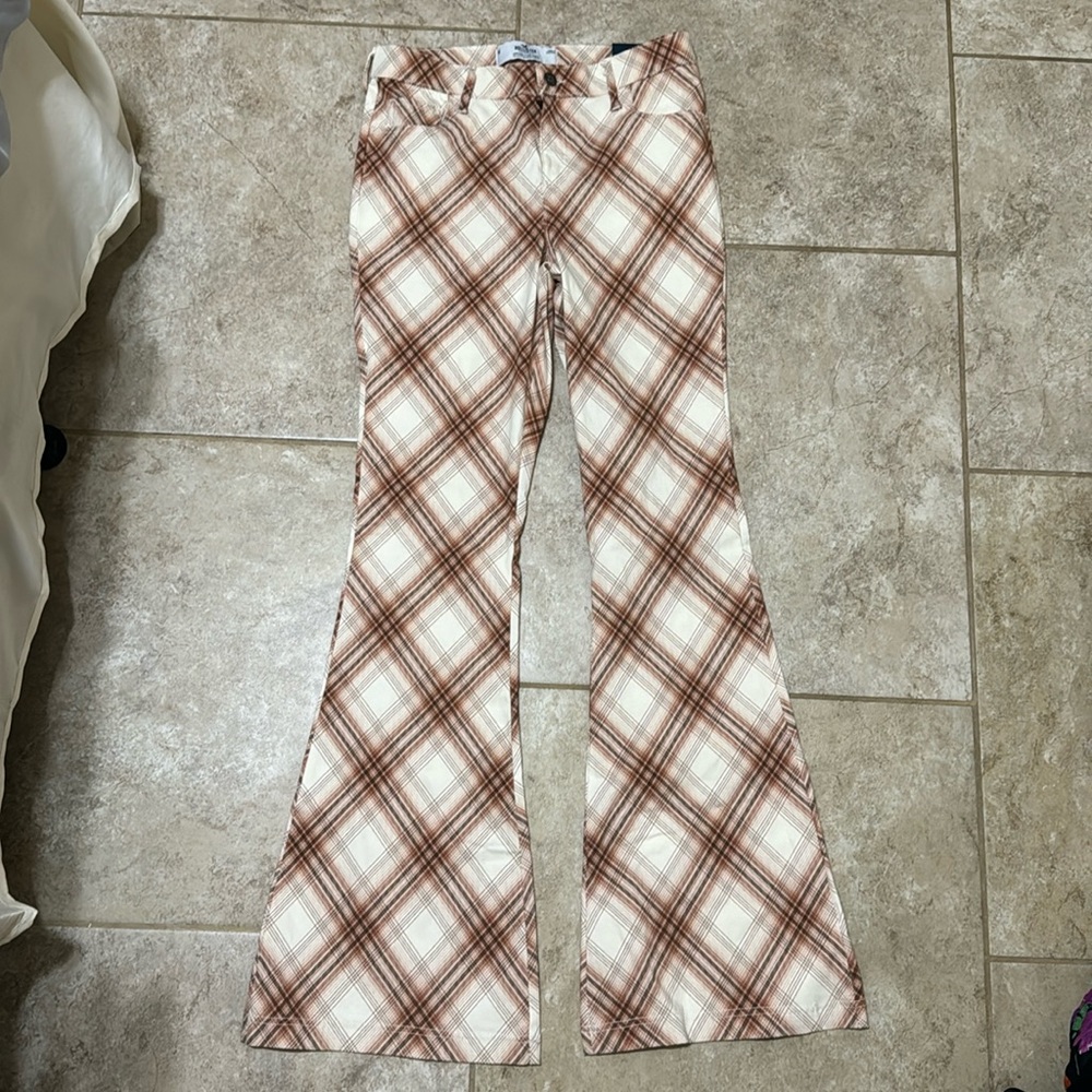 Hollister plaid flare pants
